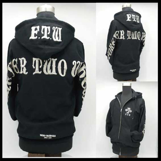 F.T.W　Flapping Big logo embroidery hoodie Parka