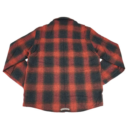 Front Zip Omble Check Jacket -Red-