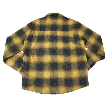 Front Zip Omble Check Jacket -Yellow-