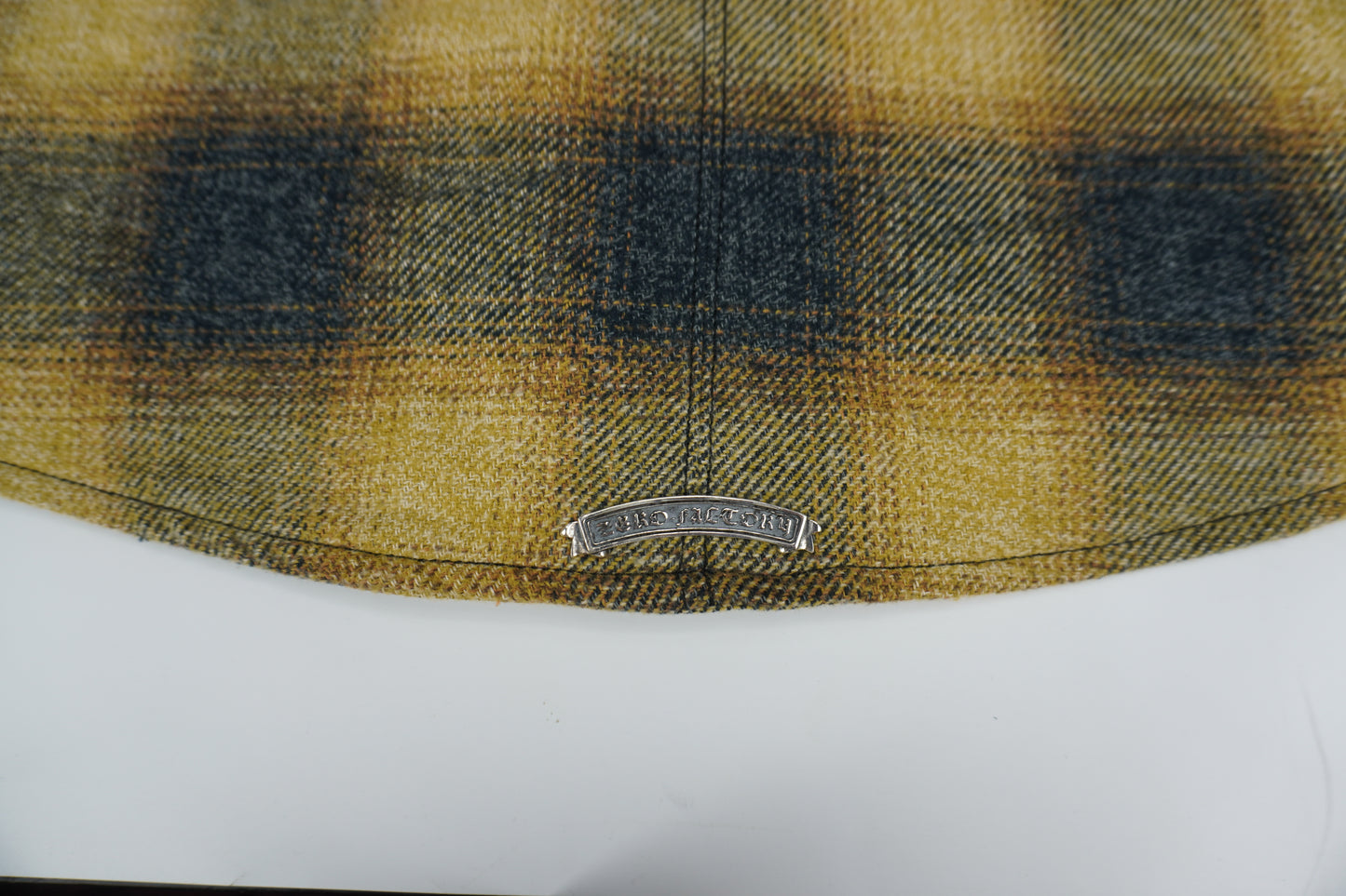 Front Zip Omble Check Jacket -Yellow-