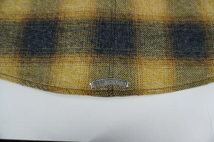 Front Zip Omble Check Jacket -Yellow-