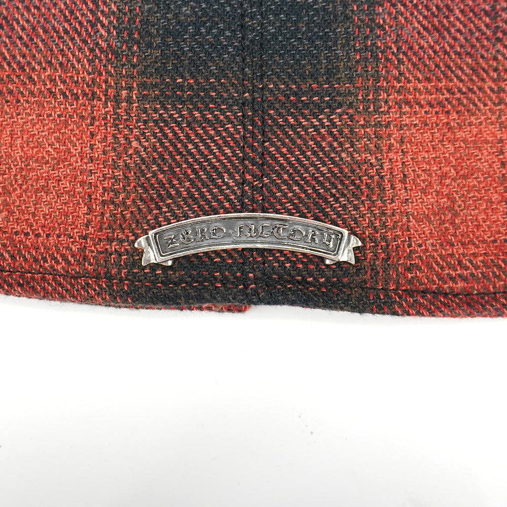 Front Zip Omble Check Jacket -Red-