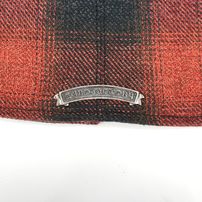 Front Zip Omble Check Jacket -Red-