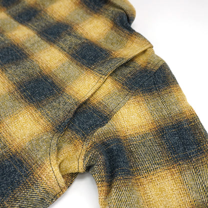Front Zip Omble Check Jacket -Yellow-