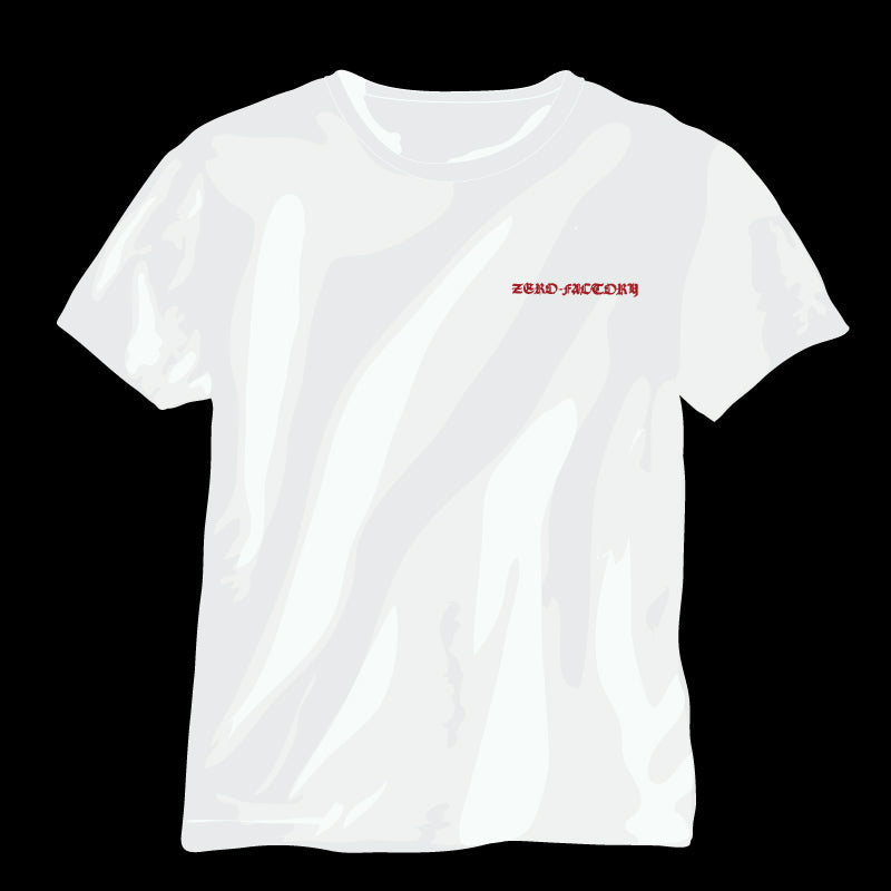 【56Tatoo Studio × ZERO-FACTORY 】 FIRE SKULL Tシャツ -WH-